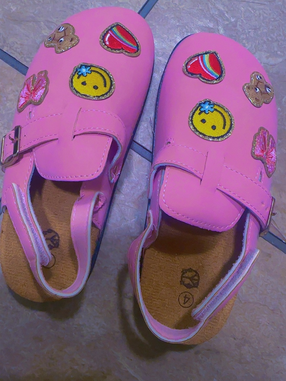 Girls Pink Embellished Closed-Toe Sandals with Adjustable Buckle